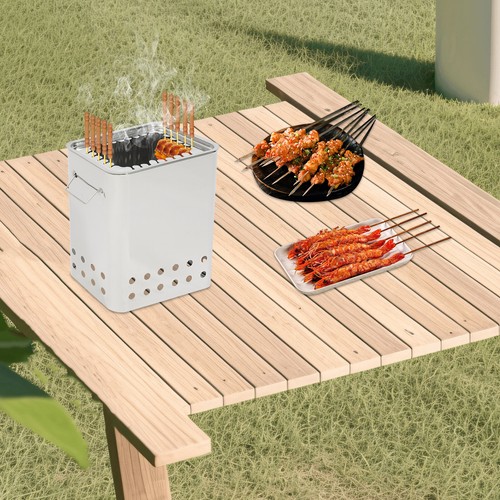 Portable square barbecue - portable,
