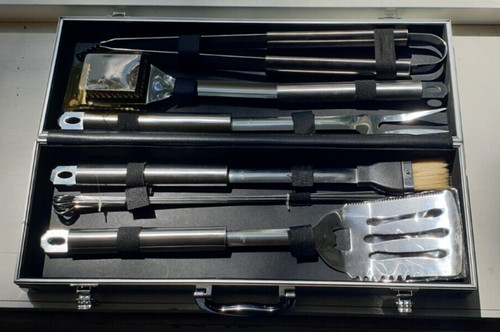 Barbecue set metal carrying - set,